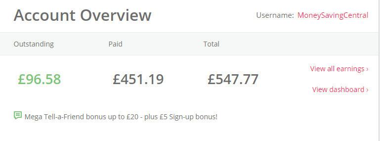topcashback earnings