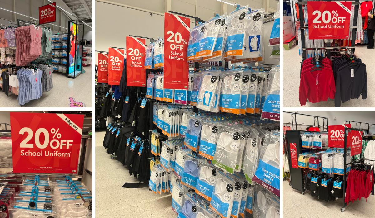 Asda 20% off School Uniform