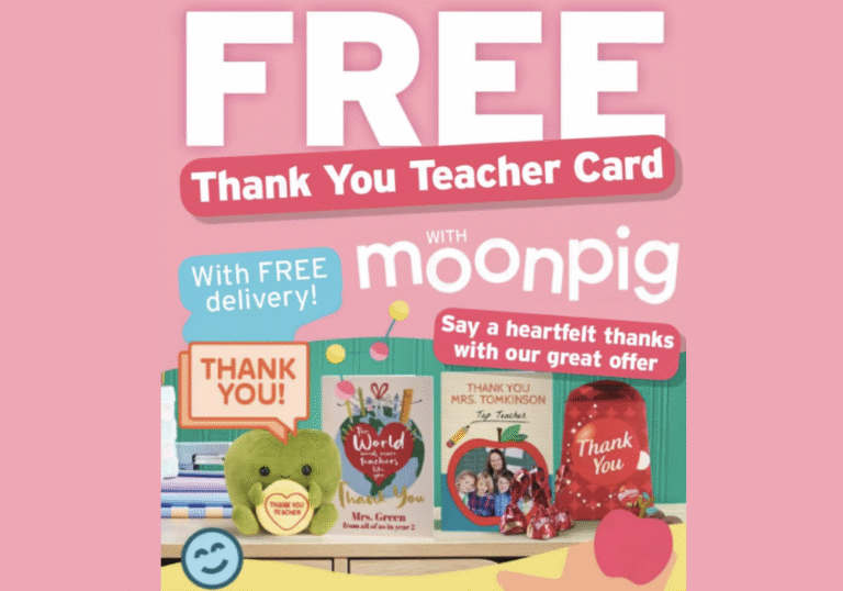 Moonpig Free Thank You Teacher Card