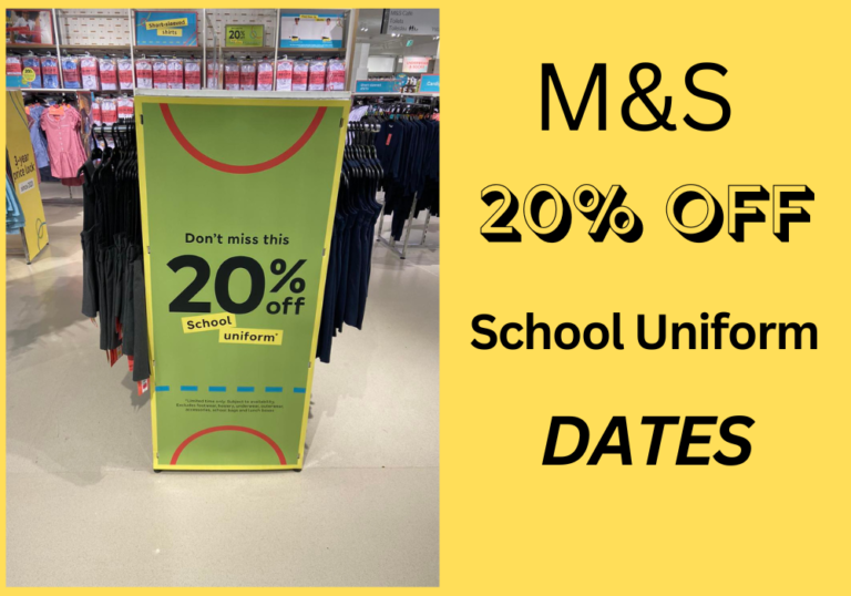 M&S 20% off school uniform dates